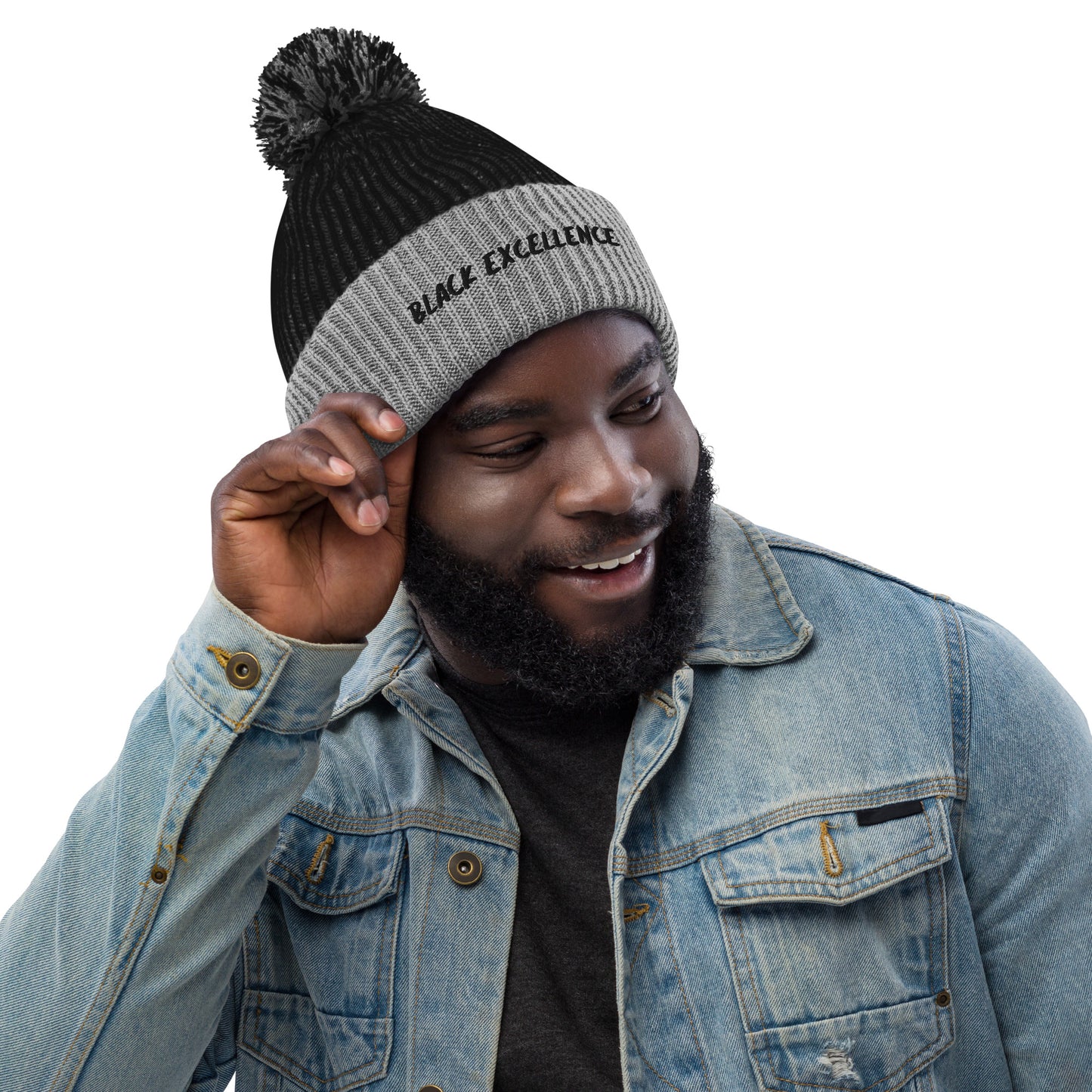 Black Excellence Pom-Pom Beanie