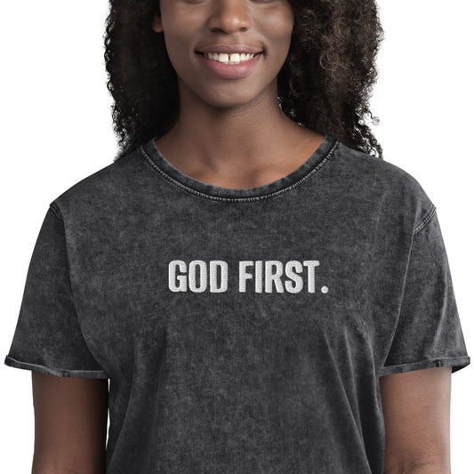 God First. Denim T-Shirt