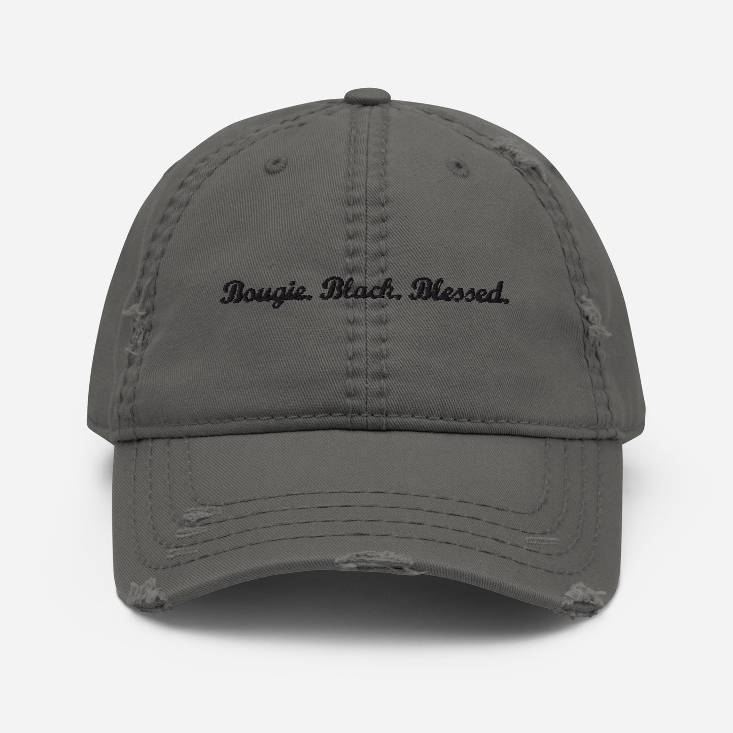 Bougie. Black. Blessed. Distressed Dad Hat