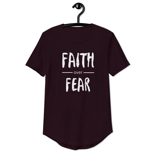 Faith Over Fear Curved Hem T-Shirt