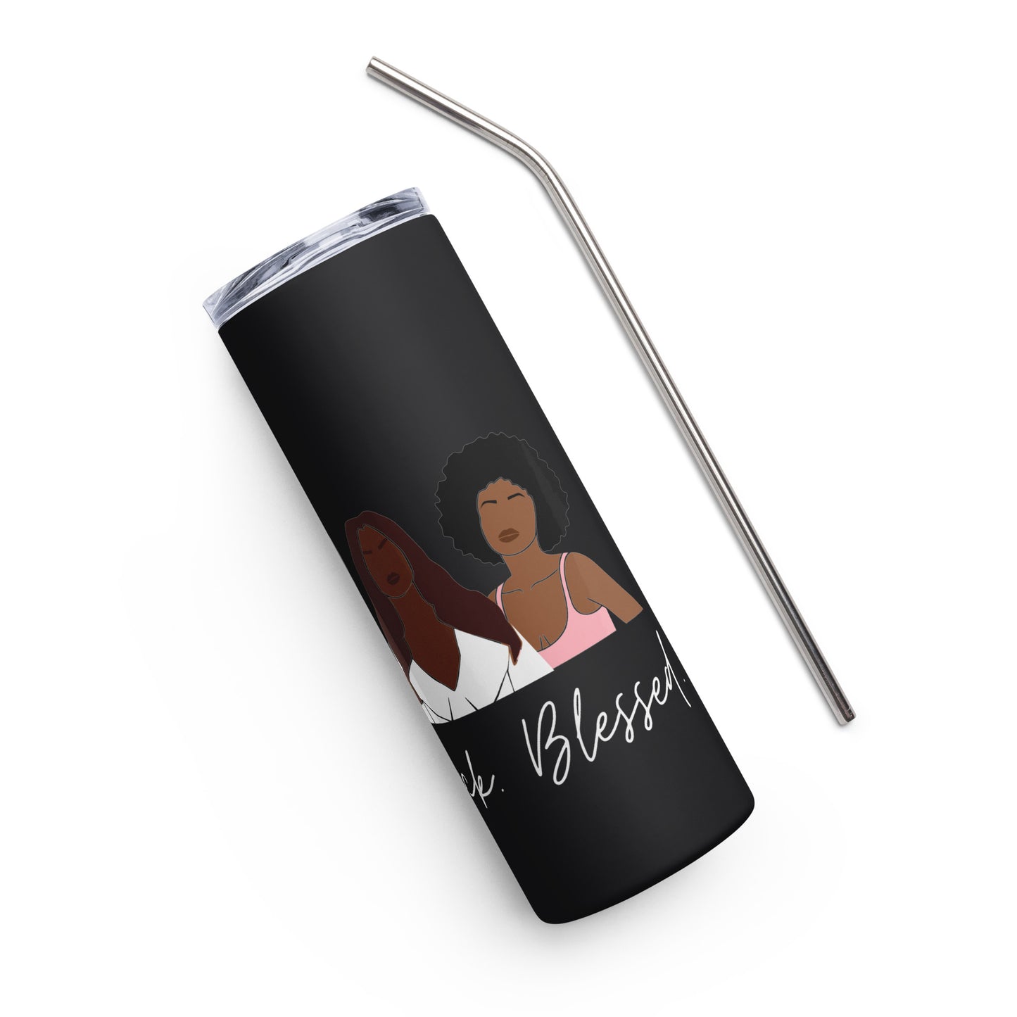 Bougie. Black. Blessed. Stainless Steel Tumbler